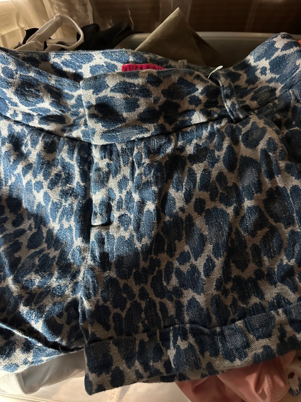 Alice and Olivia Blue Leopard Print shorts  sz10